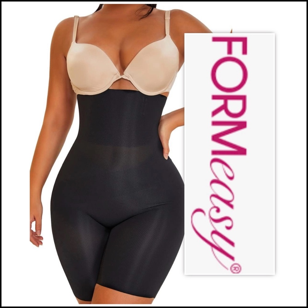 Formeasy Black Seamless Hi-Waist Thigh Slimmer Tummy Control Shorts